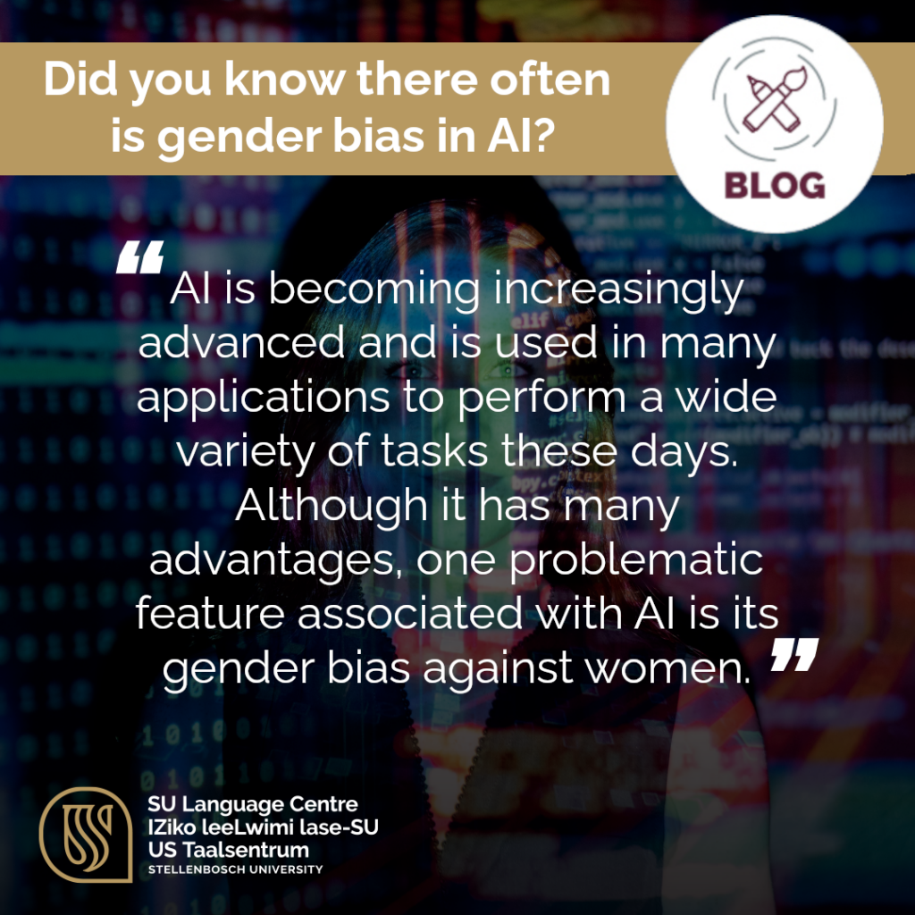 Gender bias: The ghost in the AI machine - Stellenbosch University ...